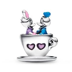 Donald Duck And Daisy Duck Teacup Charm By Pandora – Mad Tea Party – Disney Parks -Disney 4300107850222 2