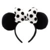 Disney Minnie Mouse Ear Headband With Satin Bow For Adults – Black And White -Disney 4503059550128