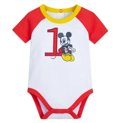 Disney Mickey Mouse 1st Birthday Bodysuit Set For Baby - Image 4