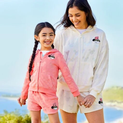 Disney Mickey And Minnie Mouse Burnout Zip Hoodie For Girls - Image 2