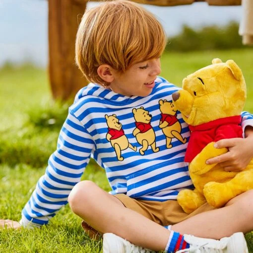 Disney Winnie The Pooh Striped Pullover Hoodie For Kids - Image 2