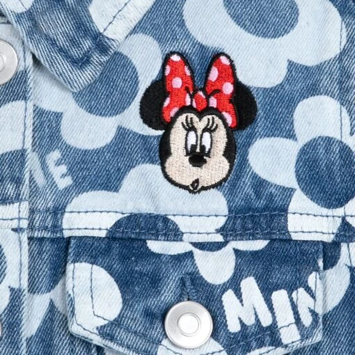 Disney Minnie Mouse Floral Denim Jacket For Girls - Image 4