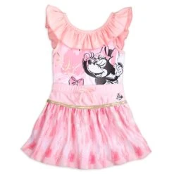 Disney Minnie Mouse Pink Swimsuit And Hair Scrunchie Set For Girls -Disney 5006046950293 3