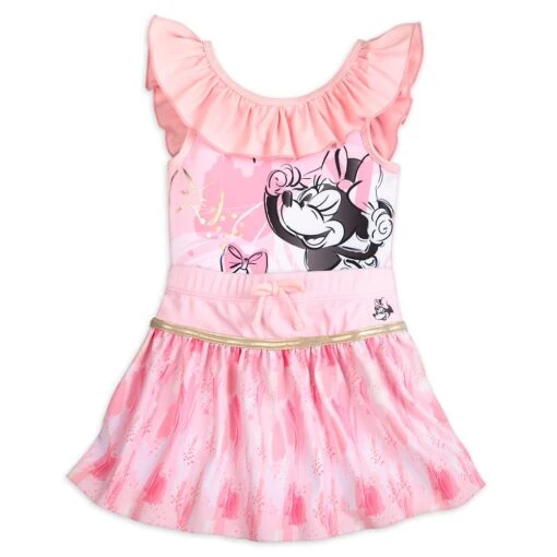 Disney Minnie Mouse Pink Swimsuit And Hair Scrunchie Set For Girls - Image 4