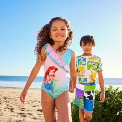 Disney Ariel Swimsuit For Girls – The Little Mermaid -Disney 5006059190291 5
