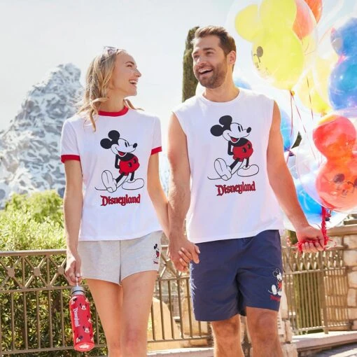 Mickey Mouse Standing Family Matching Shorts For Women – Disneyland – Gray - Image 2