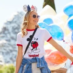 Mickey Mouse Standing Ringer T-Shirt For Women – Disneyland -Disney 5106057340186 1