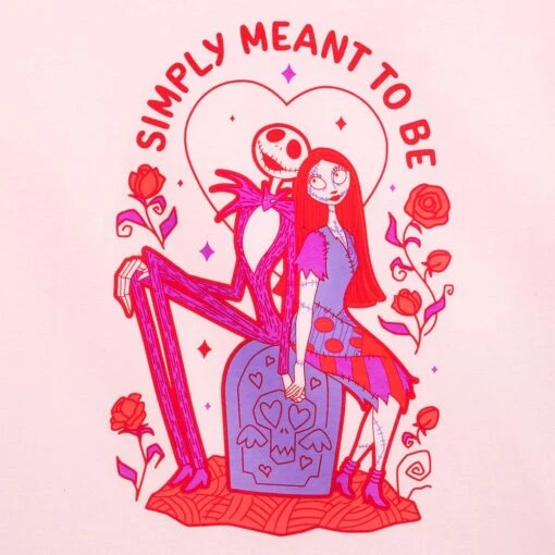 Disney Jack Skellington And Sally Valentine's Day T-Shirt For Women – The Nightmare Before Christmas - Image 2