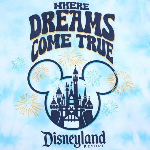 Mickey Mouse Icon And Sleeping Beauty Castle Long Sleeve Tie-Dye T-Shirt For Adults – Disneyland - Image 2