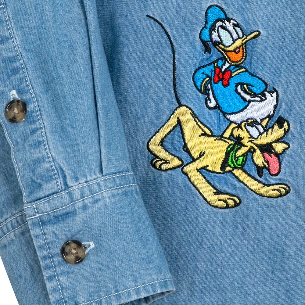Disney Mickey Mouse And Friends Denim Shirt For Adults 6 Disney Mickey Mouse And Friends Denim Shirt For Adults - Image 4