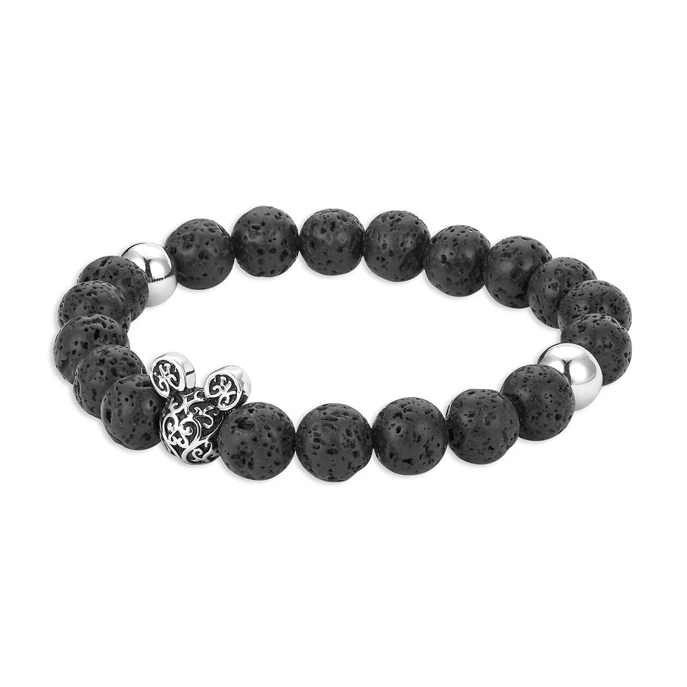 Disney Mickey Mouse Icon Black Lava Bead Bracelet 4 Disney Mickey Mouse Icon Black Lava Bead Bracelet - Image 2