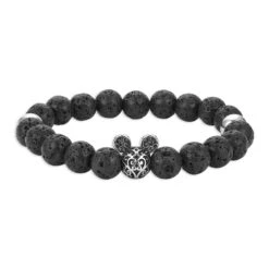 Disney Mickey Mouse Icon Black Lava Bead Bracelet 7 Disney Mickey Mouse Icon Black Lava Bead Bracelet -Disney 6730058013339 2