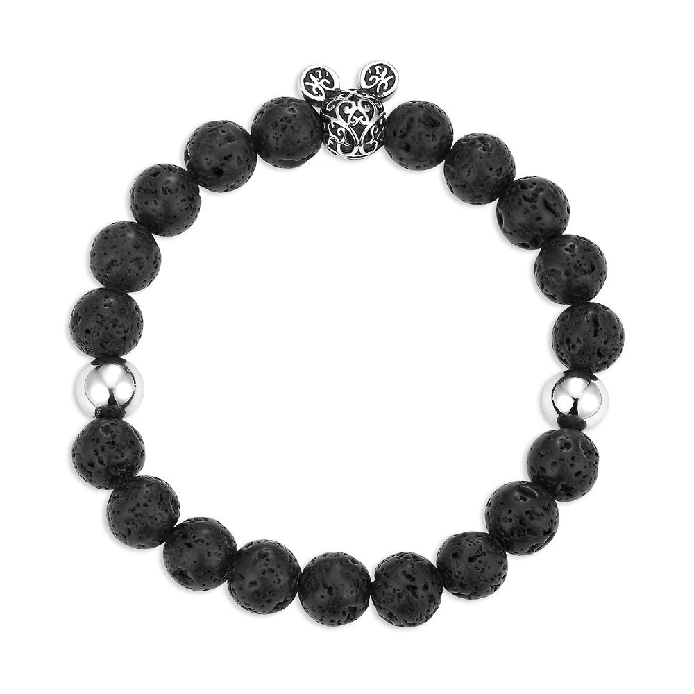 Disney Mickey Mouse Icon Black Lava Bead Bracelet 3 Disney Mickey Mouse Icon Black Lava Bead Bracelet