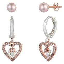 Disney Minnie Mouse Rose Gold Earring Set -Disney 6730058013422 1