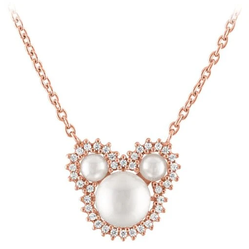 Disney Mickey Mouse Icon Pearl Necklace By Rebecca Hook – Rose Gold