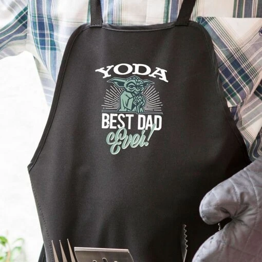 Disney Yoda ''Best Dad Ever'' BBQ Apron Tote Pro Grill Set – Star Wars - Image 3