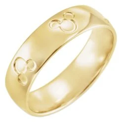 Disney Mickey Mouse Icon Fairy Tale Wedding Band – Yellow Gold -Disney 7401055326347 1