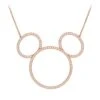 Disney Mickey Mouse Icon Silhouette Necklace By CRISLU – Rose Gold -Disney 7401057012033