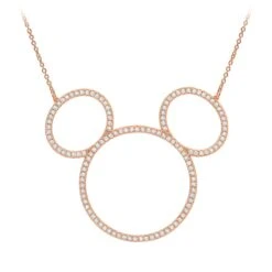 Disney Mickey Mouse Icon Silhouette Necklace By CRISLU – Rose Gold
