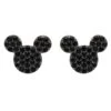 Disney Mickey Mouse Black Pave Earrings By CRISLU – Rose Gold -Disney 7401057013572