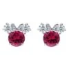 Disney Minnie Mouse Birthstone Earrings By CRISLU – Platinum -Disney 7401057014179