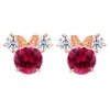 Disney Minnie Mouse Birthstone Earrings By CRISLU – Rose Gold -Disney 7401057014191