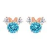 Disney Minnie Mouse Birthstone Earrings For Kids By CRISLU – Rose Gold -Disney 7401057015596