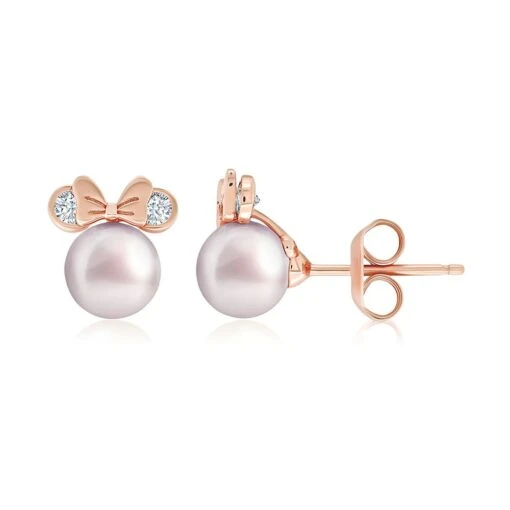 Disney Minnie Mouse Icon Pearl Earrings By CRISLU - Image 2