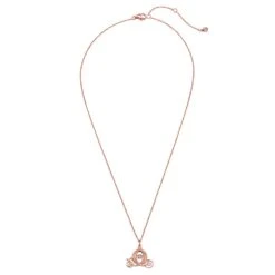 Disney Cinderella Coach Rose Gold Necklace By CRISLU -Disney 7401057016959 2