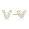 Disney Mickey Mouse Pearl Earrings By CRISLU – Yellow Gold -Disney 7401057017103