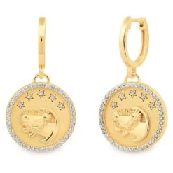 Disney Simba Medallion Drop Earrings By CRISLU – The Lion King