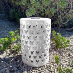 Disney 17" Mickey Mouse Solar Power Ceramic Garden Stool White -Disney GUEST 5e6949bc e0d8 4d28 9895 d93bde379595