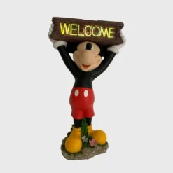 Disney 22.25" Mickey Mouse Solar Resin/Stone Statue With A Welcome Sign -Disney GUEST 7c90f02f 3d6f 49f1 8442 52e319036704