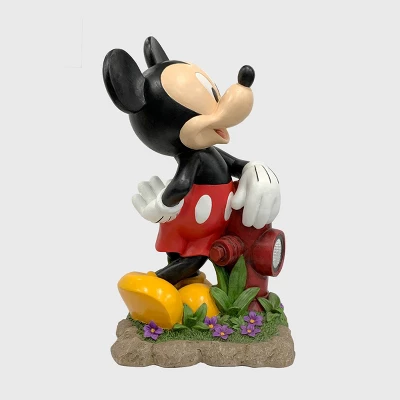 Disney 22" Mickey Mouse With A Fire Hydrant Solar Resin/Stone Statue 3 Disney 22" Mickey Mouse With A Fire Hydrant Solar Resin/Stone Statue