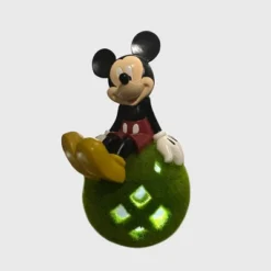 Disney 10" Stone Mickey Mouse Sitting On Flocked Ball Garden Statue