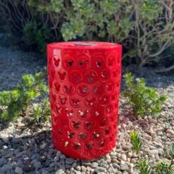 Disney 17" Mickey Mouse Solar Power Ceramic Garden Stool Red -Disney GUEST f350f76a b1fd 40c7 9121 532b48d8185a